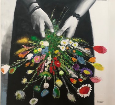 Pintura titulada ""LE BOUQUET"" por Pascal Feriault, Obra de arte original, Acrílico