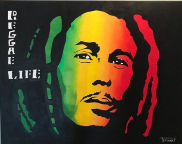 Schilderij getiteld "REGGAE LIFE" door Pascal Feriault, Origineel Kunstwerk, Acryl