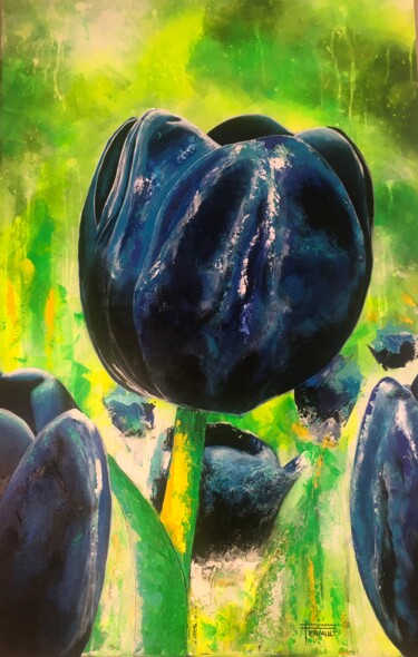 Peinture intitulée "BLUE TULIP" par Pascal Feriault, Œuvre d'art originale, Acrylique