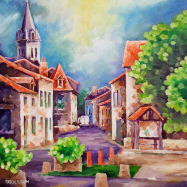 Painting titled "EN ARRIVANT À CHÂTE…" by Pascal Furlan, Original Artwork, Acrylic