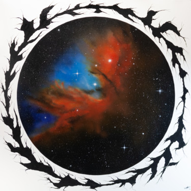 Painting titled "Proxima Centauri B" by Pascal Genevois, Original Artwork, Acrylic Mounted on Wood Stretcher frame