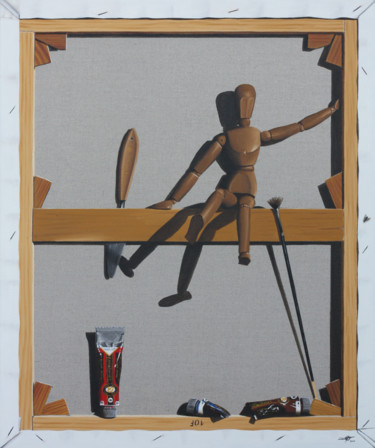 Peinture intitulée "Le devant derrière…" par Pascal Genevois, Œuvre d'art originale, Huile