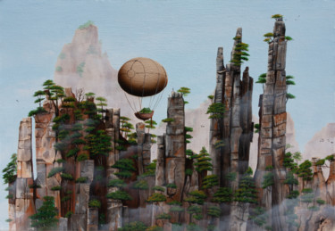 Malerei mit dem Titel "Hallelujah Mountain…" von Pascal Genevois, Original-Kunstwerk, Acryl Auf Keilrahmen aus Holz montiert