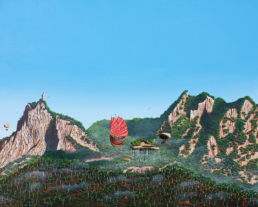 Malerei mit dem Titel "Jungle 1" von Pascal Genevois, Original-Kunstwerk, Acryl Auf Keilrahmen aus Holz montiert