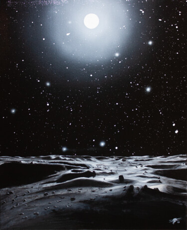 Peinture intitulée "Sol lunaire 02" par Pascal Genevois, Œuvre d'art originale, Acrylique Monté sur Châssis en bois