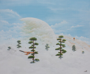 Peinture intitulée "Envolée d'oiseaux" par Pascal Genevois, Œuvre d'art originale, Acrylique Monté sur Châssis en bois