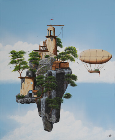 Peinture intitulée "Ilot aux sources" par Pascal Genevois, Œuvre d'art originale, Acrylique Monté sur Châssis en bois