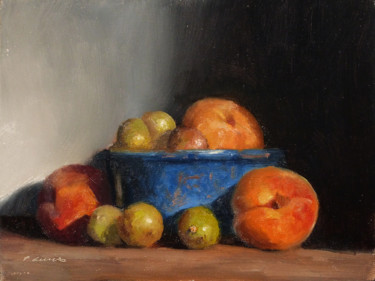 Peinture intitulée "Abricots et Mirabel…" par Pascal Giroud, Œuvre d'art originale, Huile