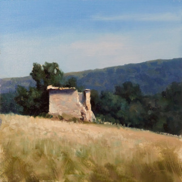 Peinture intitulée "Cabanon vers Ribiers" par Pascal Giroud, Œuvre d'art originale, Huile