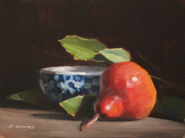 Painting titled "Poire William" by Pascal Giroud, Original Artwork, Oil
