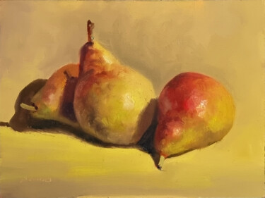 Peinture intitulée "3 poires" par Pascal Giroud, Œuvre d'art originale, Huile