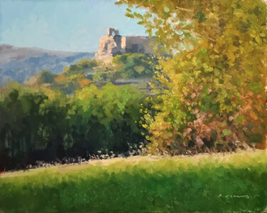 Painting titled "Château de Mison" by Pascal Giroud, Original Artwork, Oil