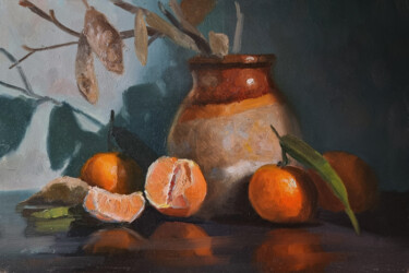 Painting titled "Clémentines et Pich…" by Pascal Giroud, Original Artwork, Oil