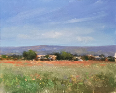 Painting titled "Mas provençal vers…" by Pascal Giroud, Original Artwork, Oil