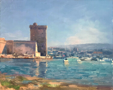 Peinture intitulée "Marseille Vieux Port" par Pascal Giroud, Œuvre d'art originale, Huile