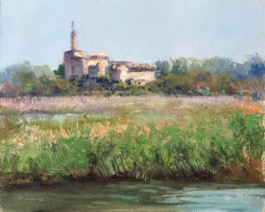 Schilderij getiteld "Aigues-Mortes" door Pascal Giroud, Origineel Kunstwerk, Olie