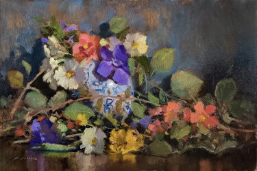 Pintura titulada "Fleurs de Printemps…" por Pascal Giroud, Obra de arte original, Oleo