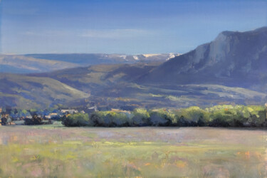 Malerei mit dem Titel "Montagne de Lure" von Pascal Giroud, Original-Kunstwerk, Öl
