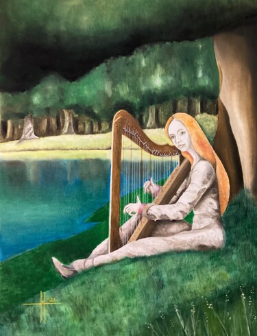Pintura intitulada "Suite irlandaise" por Pascal Herve, Obras de arte originais, Óleo Montado em Armação em madeira