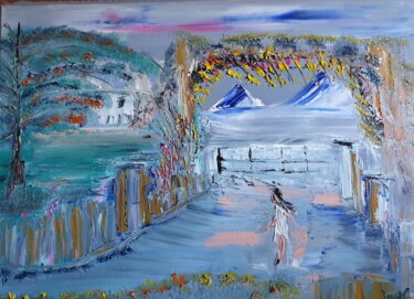 Painting titled "ARCHE FLEURIE" by Pascal Jung, Original Artwork, Oil