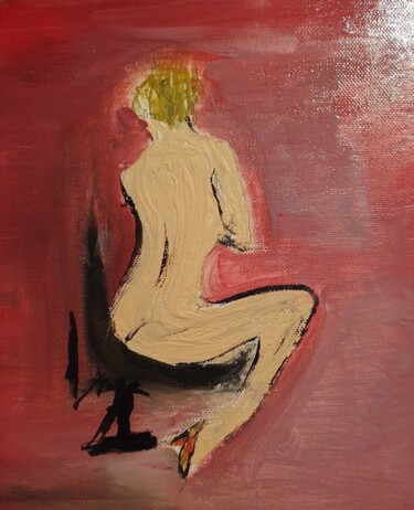 Painting titled "pose sensuelle" by Pascal Jung, Original Artwork, Oil