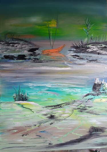 Peinture intitulée "Paysage marin" par Pascal Jung, Œuvre d'art originale, Huile