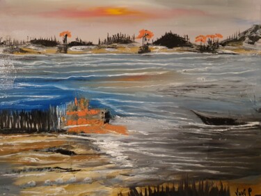 Schilderij getiteld "seascape spain" door Pascal Jung, Origineel Kunstwerk, Olie