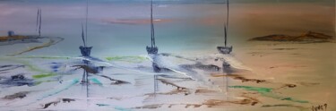 Painting titled "seascape reflect" by Pascal Jung, Original Artwork, Oil