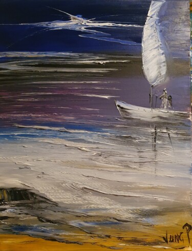 绘画 标题为“Evening reflect” 由Pascal Jung, 原创艺术品, 油