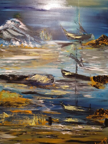 Pintura titulada "Coast North" por Pascal Jung, Obra de arte original, Oleo