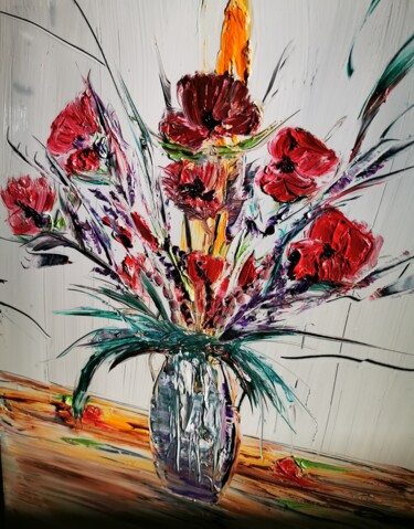 Pintura titulada "FLOWERS FANTASY" por Pascal Jung, Obra de arte original, Oleo