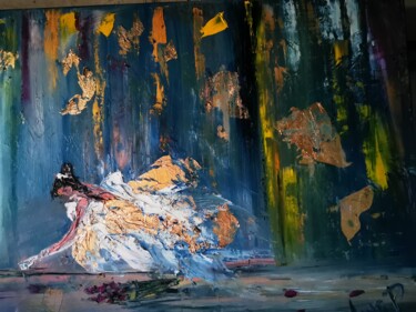 Malerei mit dem Titel "BALLERINE FALL" von Pascal Jung, Original-Kunstwerk, Öl