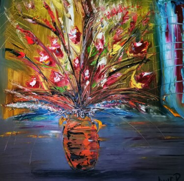 Peinture intitulée "FLOWERS FANTASY 2" par Pascal Jung, Œuvre d'art originale, Huile