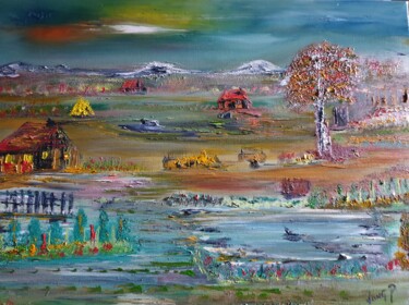 Peinture intitulée "Un coin de Paradis" par Pascal Jung, Œuvre d'art originale, Huile