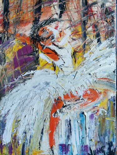 Painting titled "La ballerine" by Pascal Jung, Original Artwork, Oil