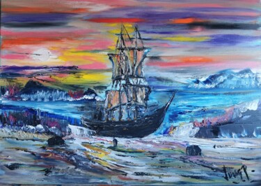Malerei mit dem Titel "Destination" von Pascal Jung, Original-Kunstwerk, Öl