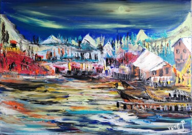 Peinture intitulée "Fjord" par Pascal Jung, Œuvre d'art originale, Huile