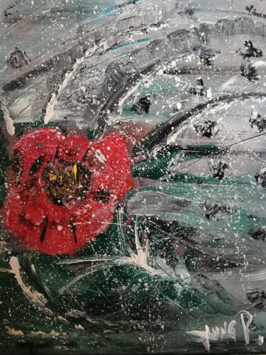 Painting titled "Eternal flower" by Pascal Jung, Original Artwork, Oil