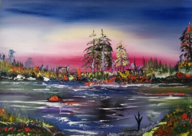 Painting titled "Mystic land" by Pascal Jung, Original Artwork, Oil