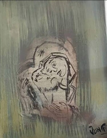 Pintura titulada "Ave Maria III" por Pascal Jung, Obra de arte original, Oleo