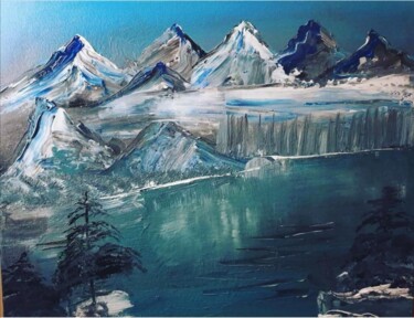 Painting titled "Ice" by Pascal Jung, Original Artwork, Oil