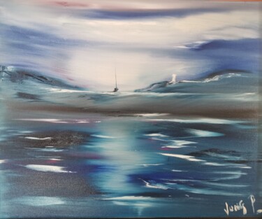 Painting titled "Dreaming blue" by Pascal Jung, Original Artwork, Oil