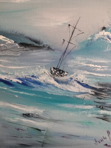 Painting titled "Dream in waves" by Pascal Jung, Original Artwork, Oil