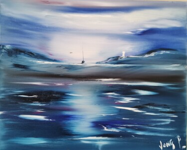 Painting titled "Dreaming blue (nc 7)" by Pascal Jung, Original Artwork, Oil