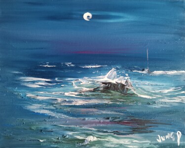 Painting titled "Poesia of a wave" by Pascal Jung, Original Artwork, Oil