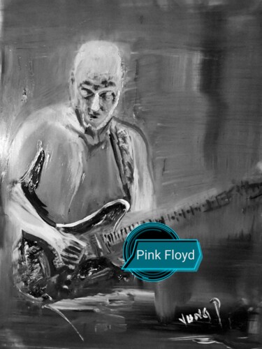 Schilderij getiteld "David Gilmour /my i…" door Pascal Jung, Origineel Kunstwerk, Olie