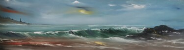 Peinture intitulée "The wave" par Pascal Jung, Œuvre d'art originale, Huile