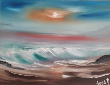Painting titled "Magic wave" by Pascal Jung, Original Artwork, Oil