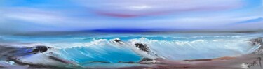 Painting titled "The wave #22" by Pascal Jung, Original Artwork, Oil