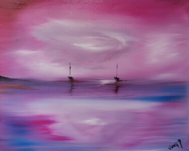 Painting titled "Pinky sensation" by Pascal Jung, Original Artwork, Oil